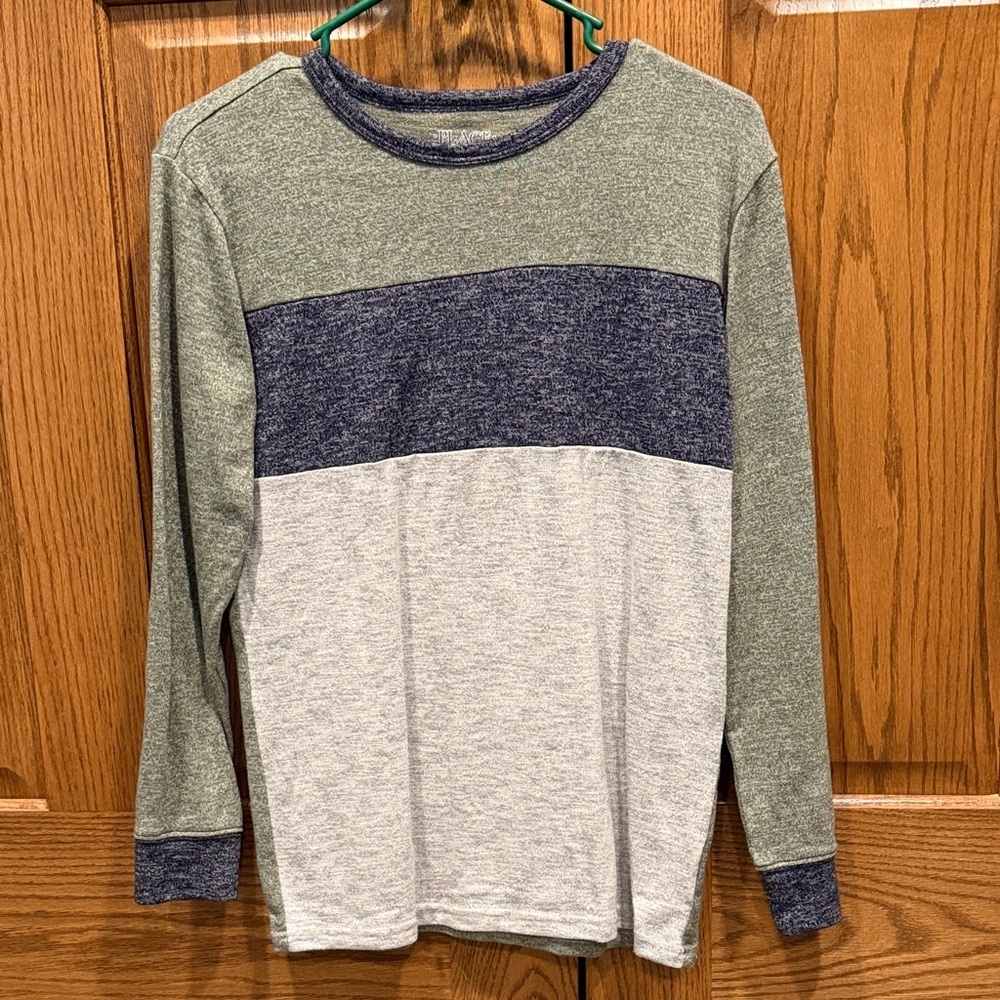 The Children's Place Green and Blue Long Sleeve Shirt size XL 14